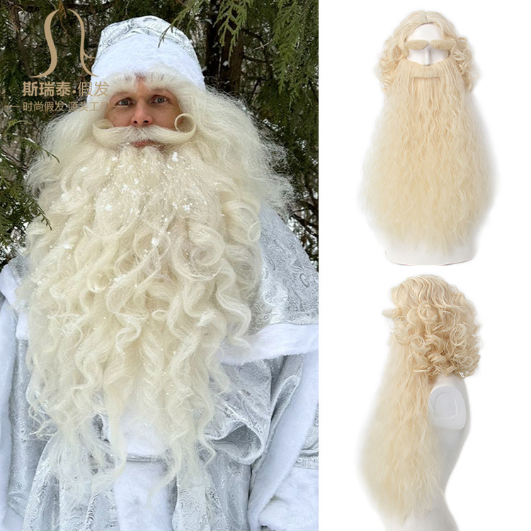 Men Accessories Style - Wig Rambut Santa Klaus Natal +