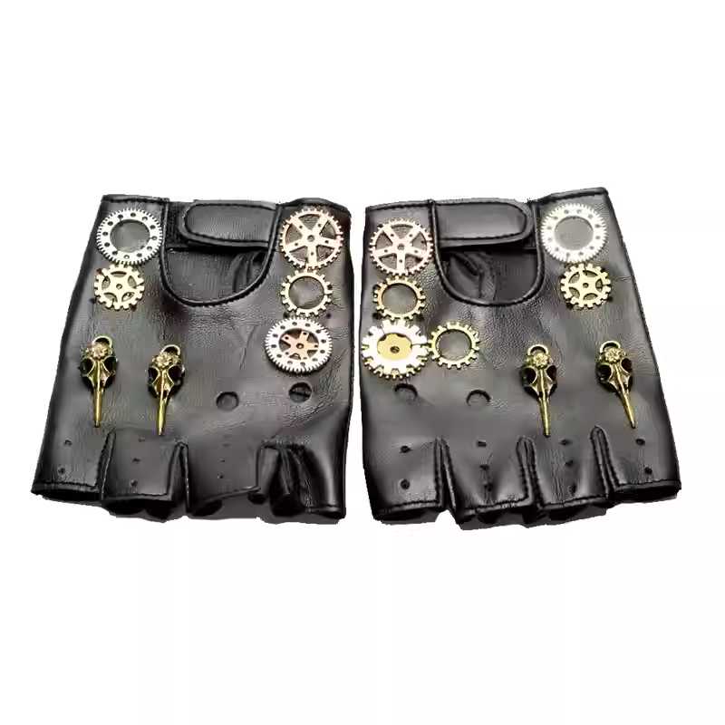 Medieval Men'S Accessories - Sarung Tangan Kompas Tanpa Jari Kulit