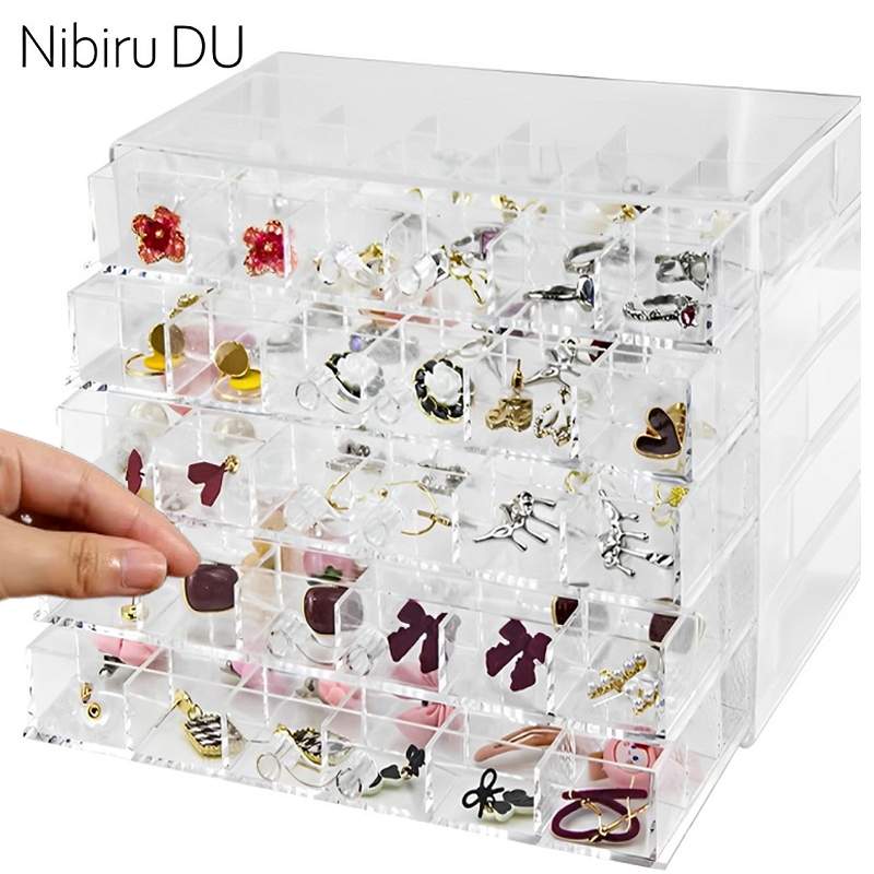 Men'S Accessories Drawer Organizer - Kotak penyimpanan perhiasan transparan 72/79/120 kisi,