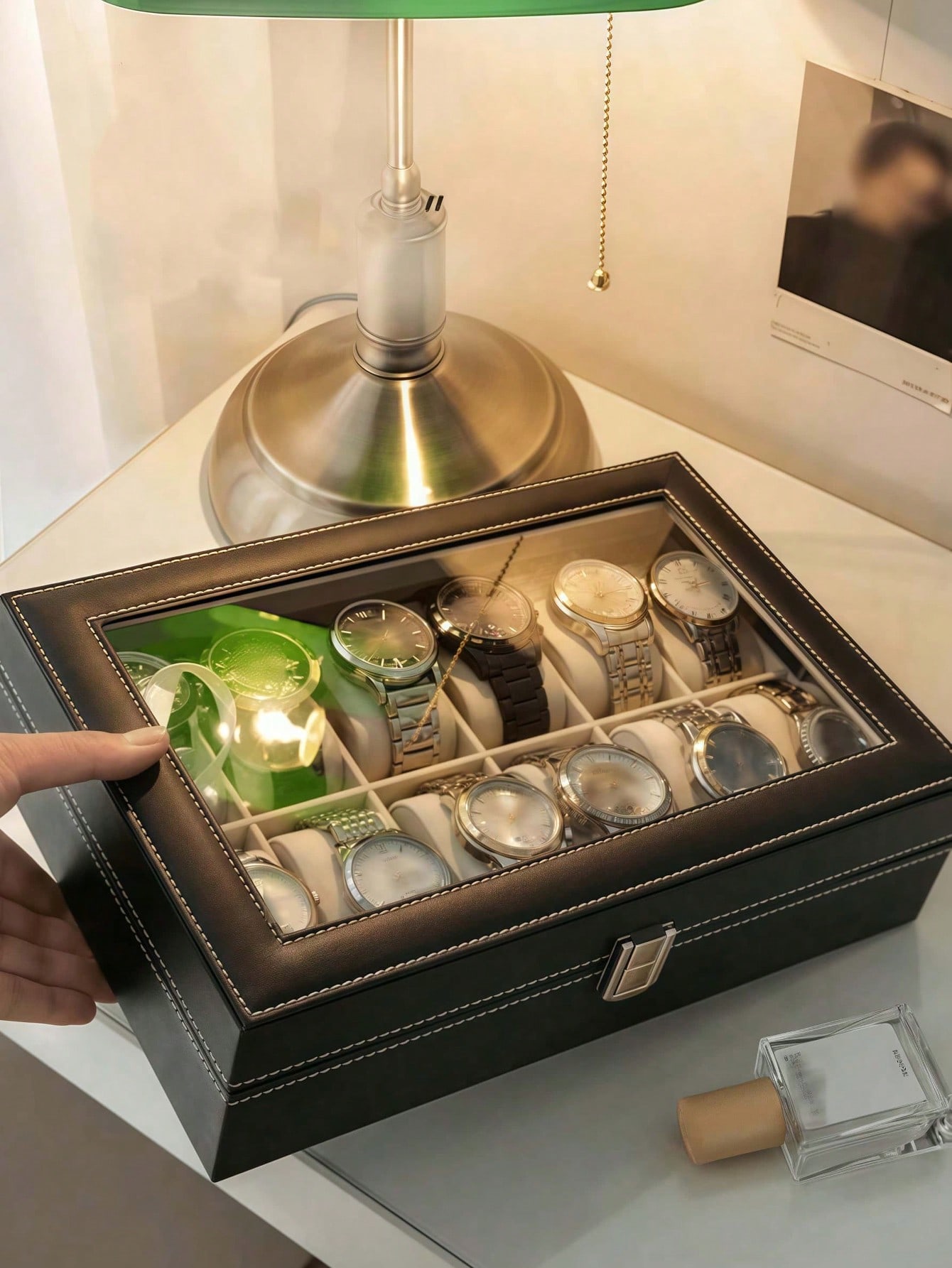 Kotak Jam Tangan Kulit dengan  - Men'S Accessories Drawer Organizer ulasan dan harga
