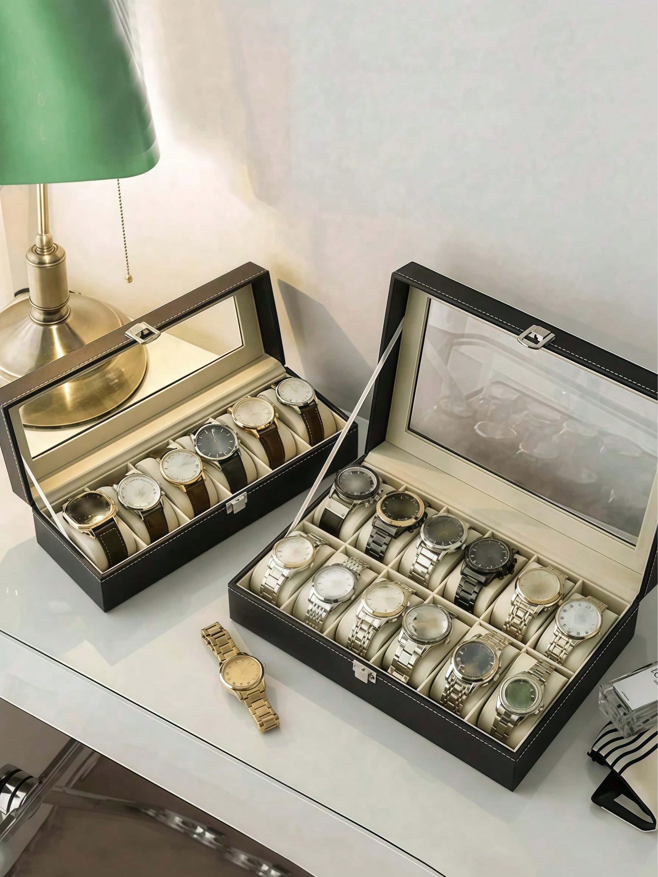 Kotak Jam Tangan Kulit dengan  - Men'S Accessories Drawer Organizer ulasan dan harga