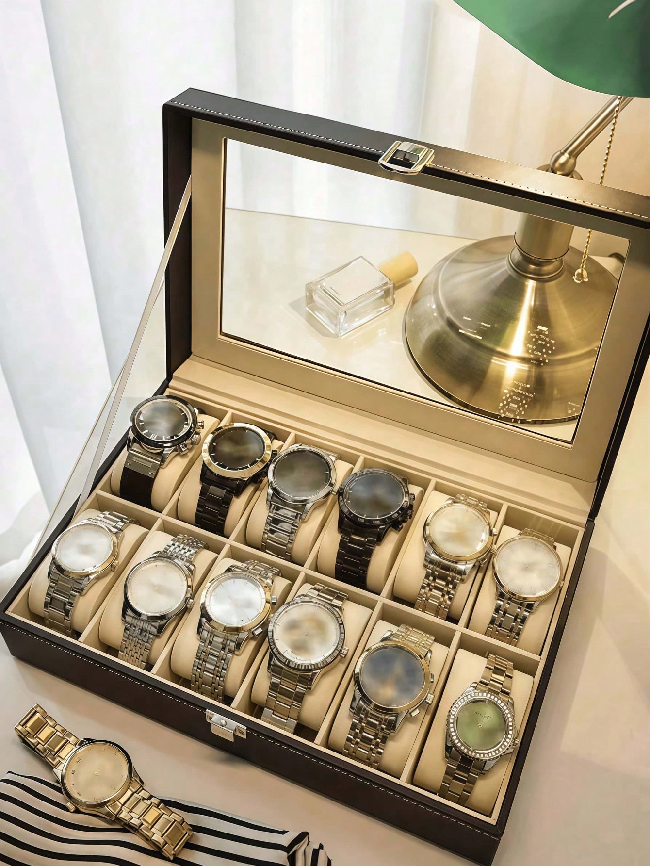 Kotak Jam Tangan Kulit dengan  - Men'S Accessories Drawer Organizer ulasan dan harga